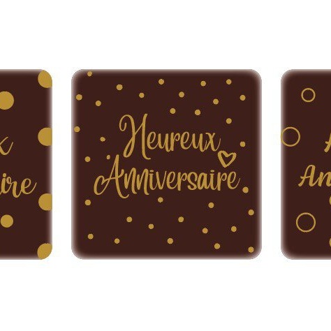 Plaquette en chocolat Heureux Anniversaire