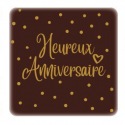 Plaquette en chocolat carrée Heureux Anniversaire