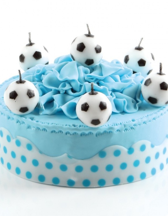 Décoration de gâteau bougie d'anniversaire ballon de foot